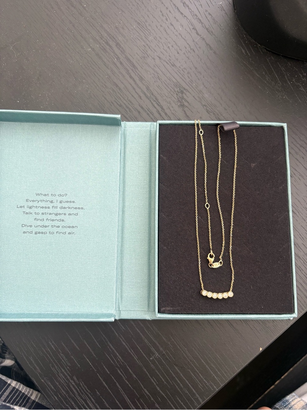 Gold Double-Layer Necklace with Crystal Row Pendant